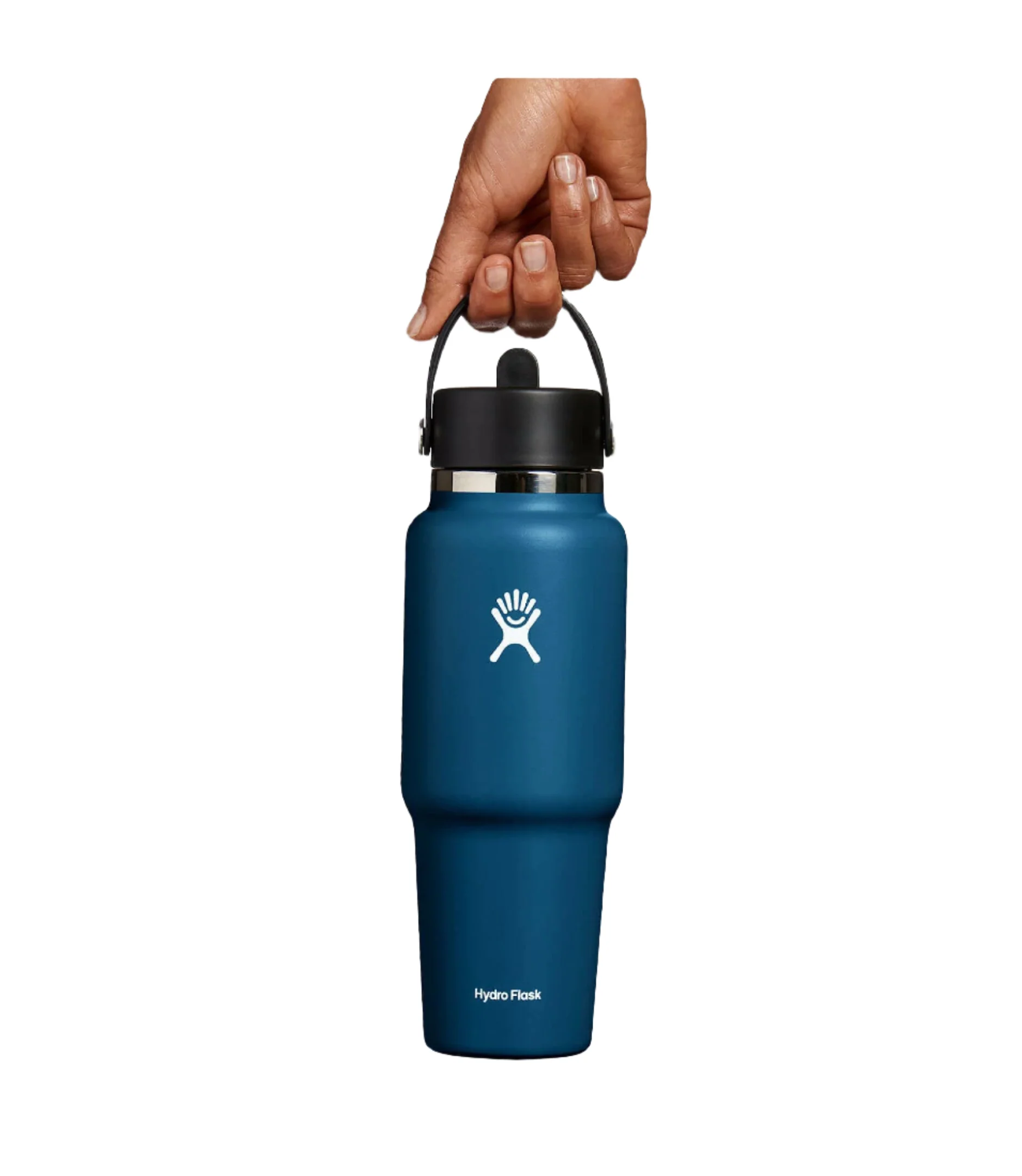 32oz Wide Mouth Travel Bottle With Flex Straw Cap | Indigo - Image 3