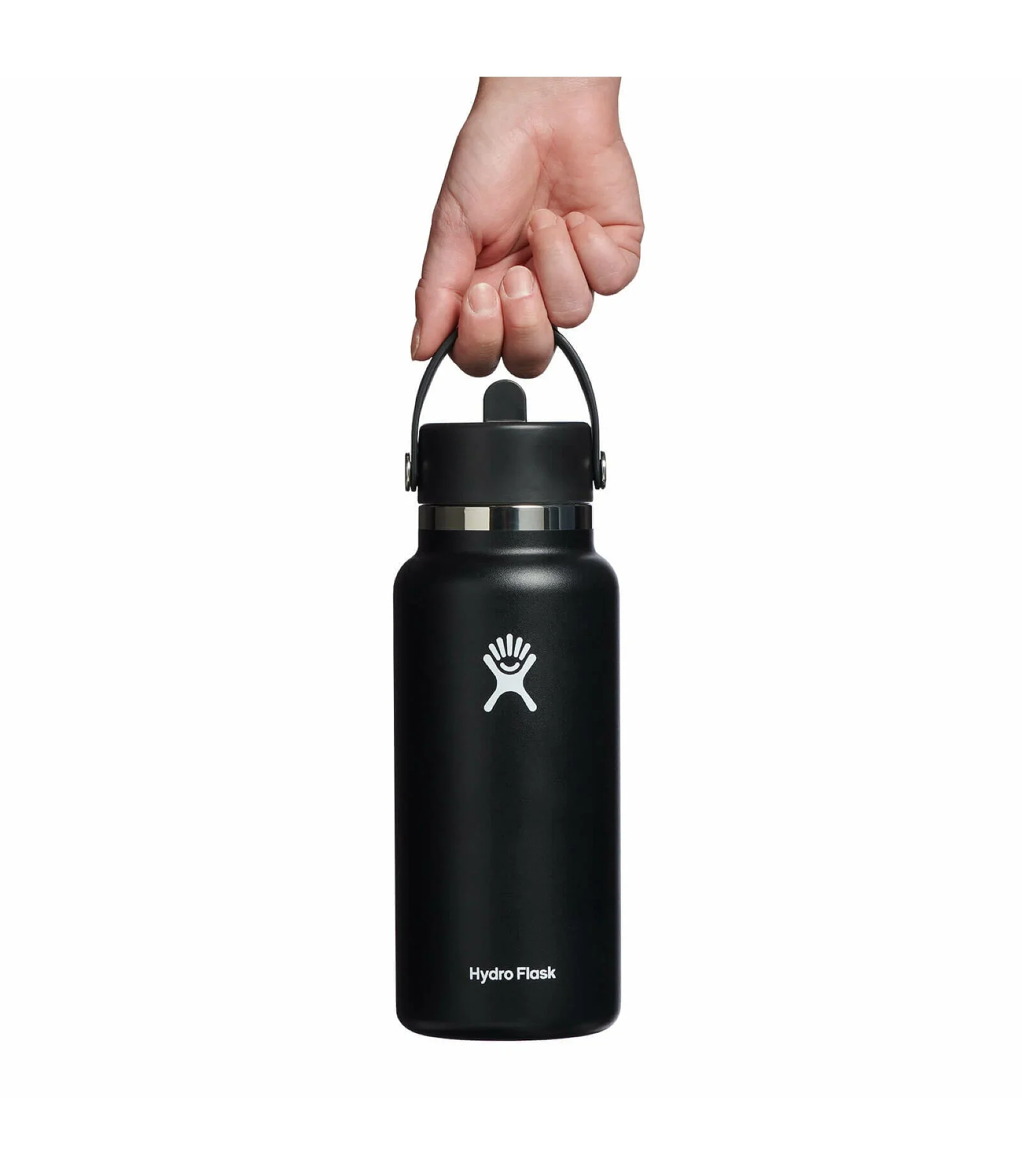 32 oz Wide Mouth with Flex Straw Cap | Black - Image 2