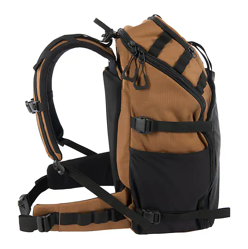 45L Nylon Internal Frame Hiking Backpack | Black/Carhartt Brown - Image 2
