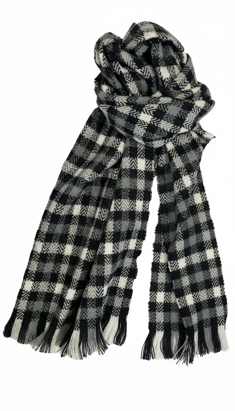 Acrylic Muffler | White Plaid