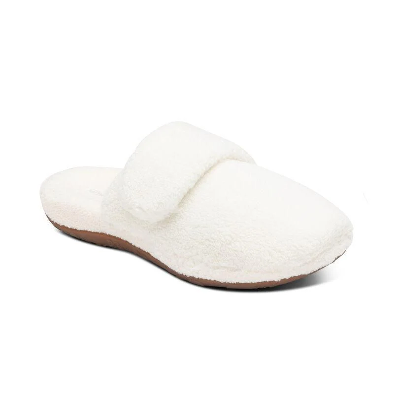 Aetrex Womens Mandy Closed Toe Slipper in Ivory - Image 2