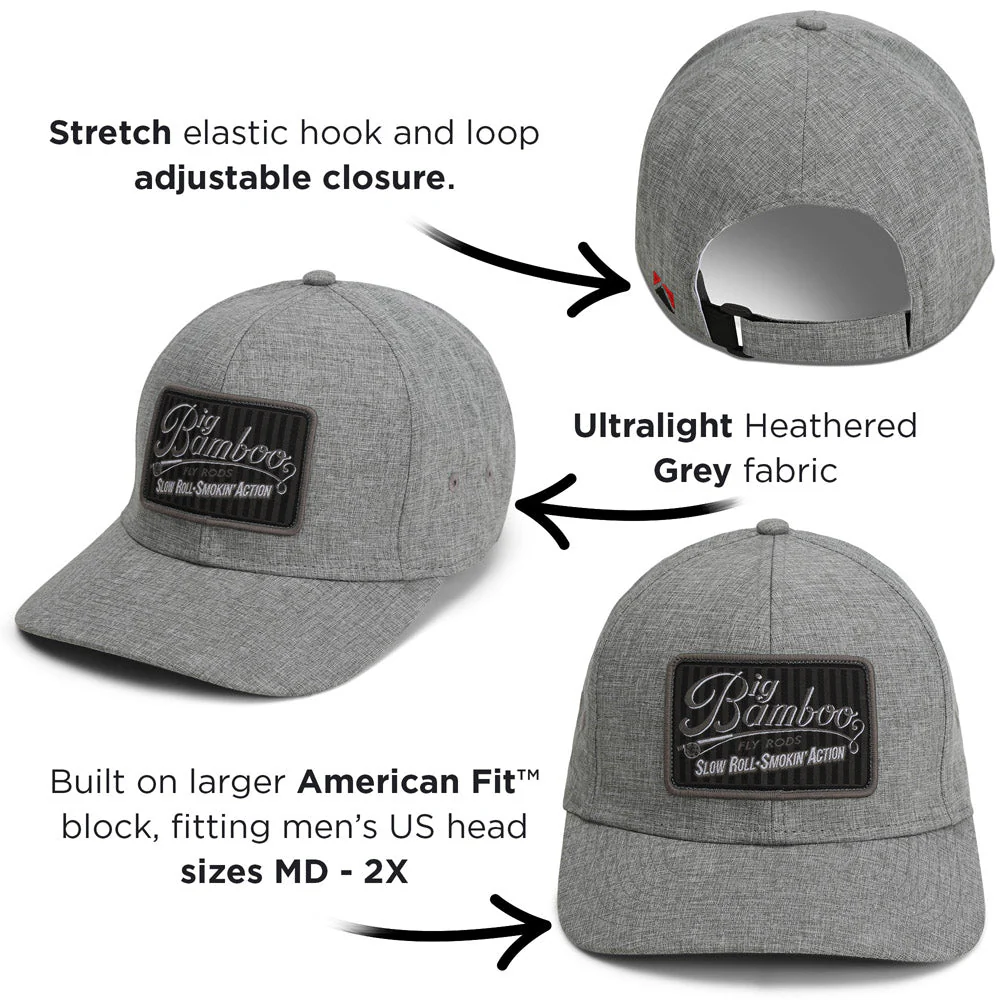 Big Bamboo Fly Rod Heathered 6-Panel Fly Fishing Patch Cap - Image 6