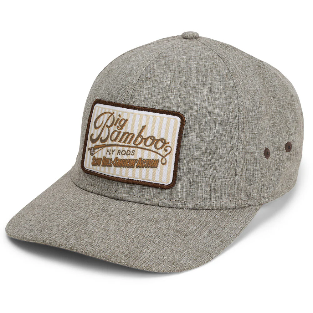 Big Bamboo Fly Rod Heathered 6-Panel Fly Fishing Patch Cap - Image 9