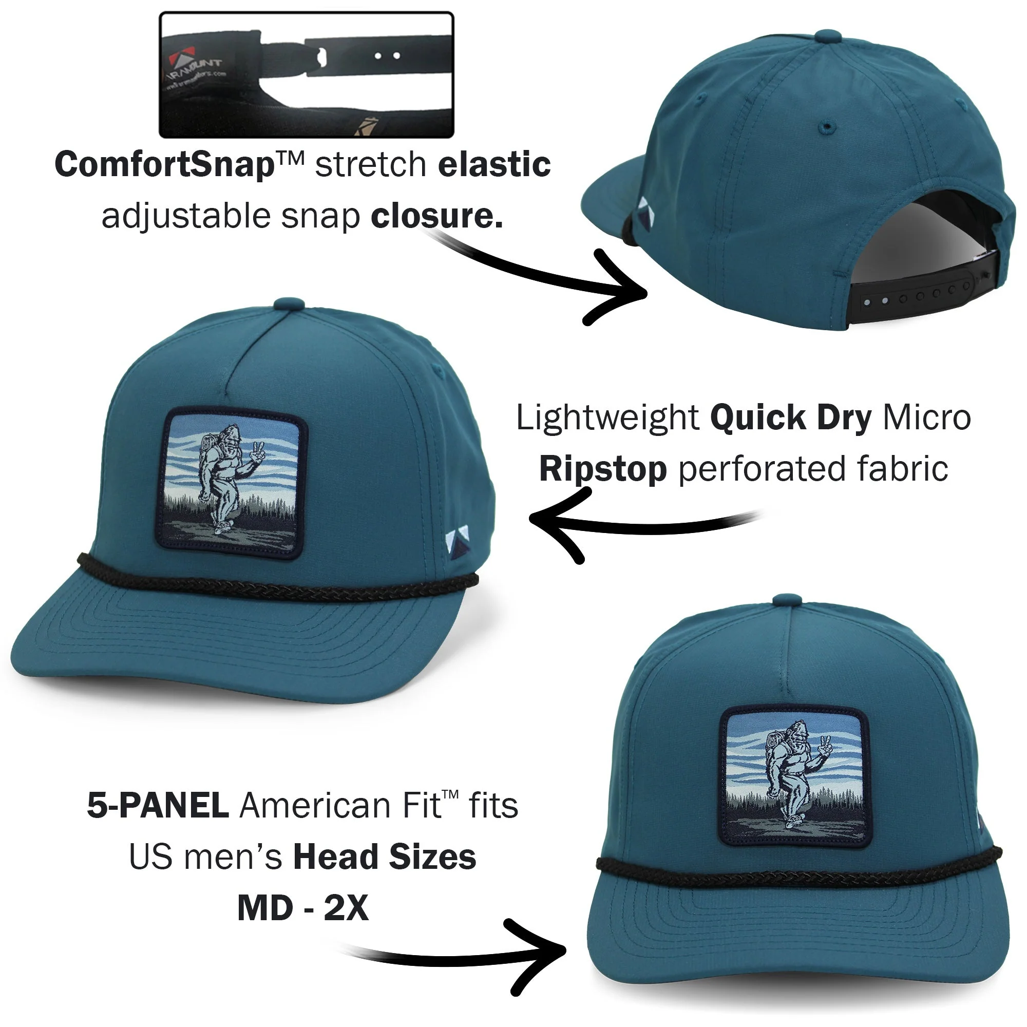 Bigfoot Backpacker 5-Panel Rope Cap - Image 10