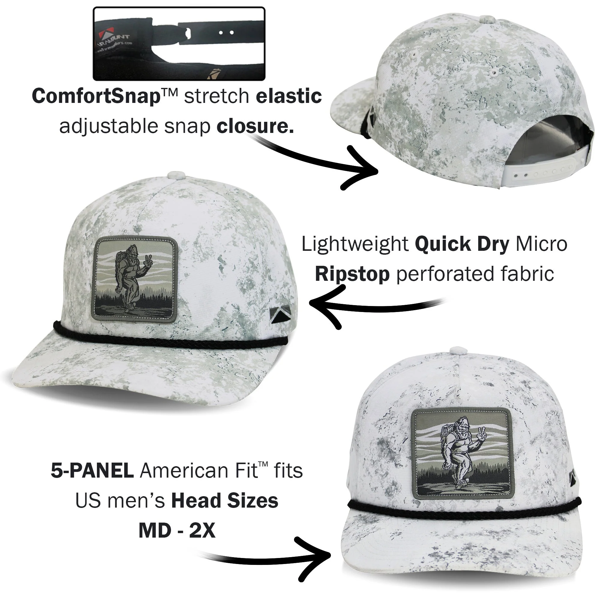 Bigfoot Backpacker 5-Panel Rope Cap - Image 5