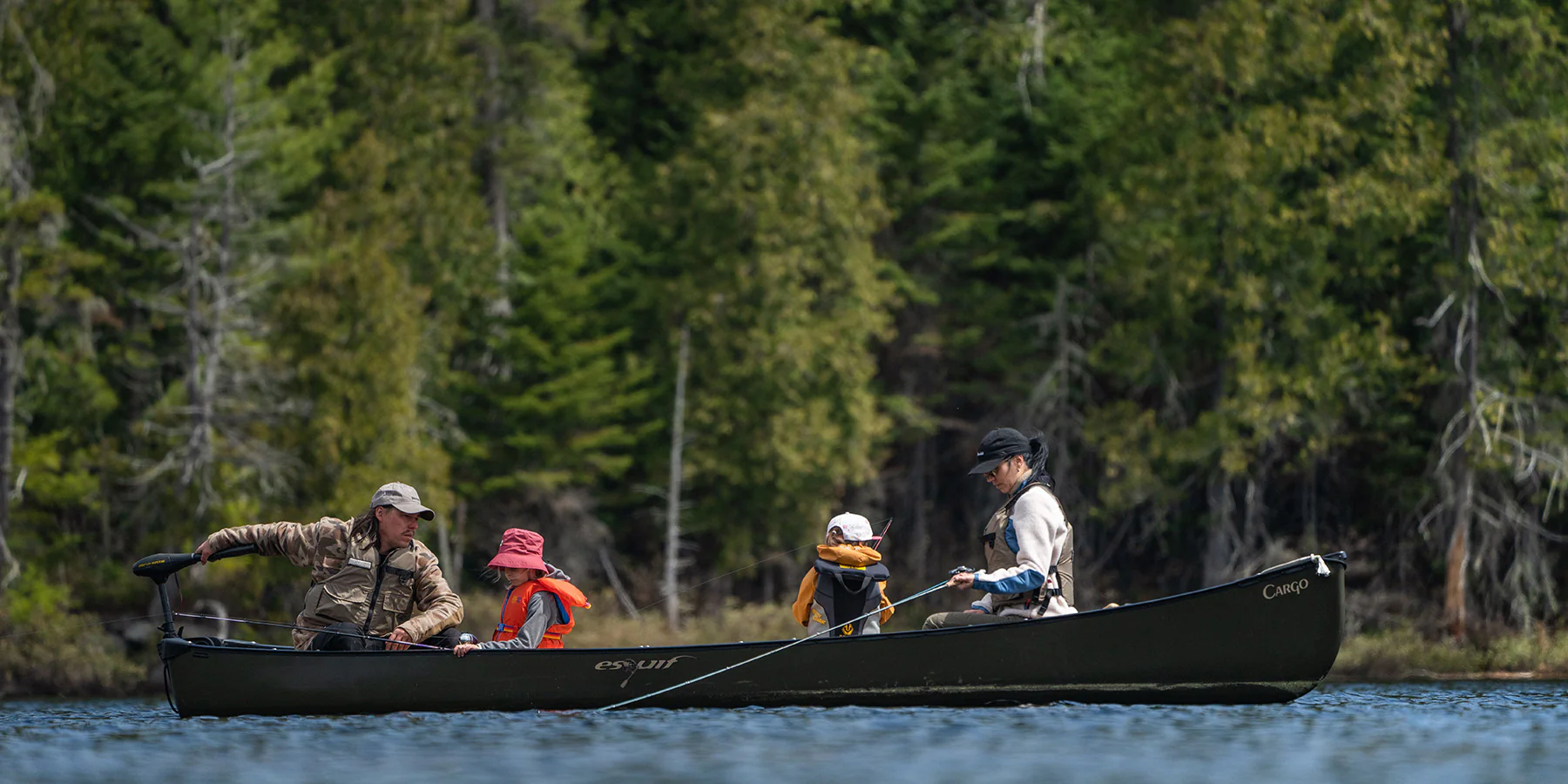 Esquif Cargo 17' Square Stern Canoe | Green - Image 4