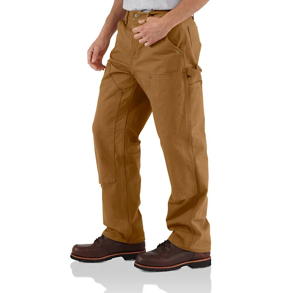Men's Utility Double-Knee Work Pant - Loose Fit - Rugged Flex - Washed Duck | CARHARTT BROWN - Image 3