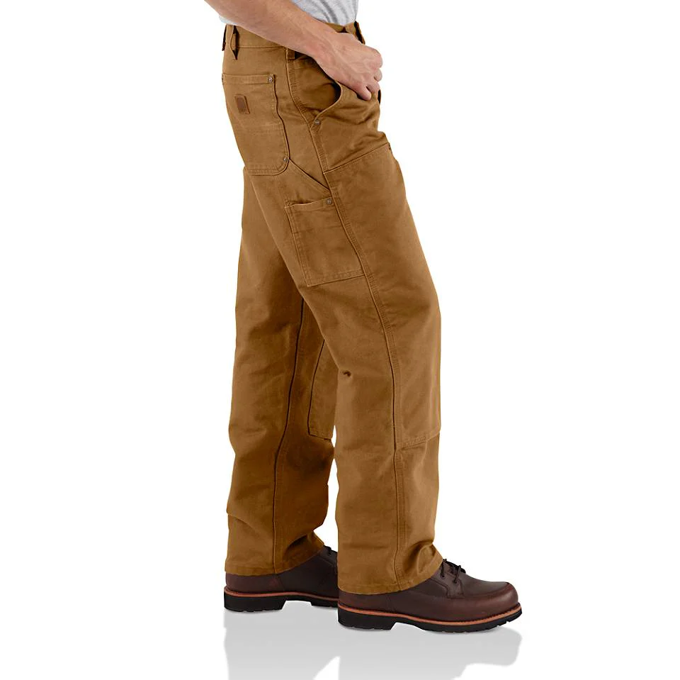 Men's Utility Double-Knee Work Pant - Loose Fit - Rugged Flex - Washed Duck | CARHARTT BROWN - Image 4