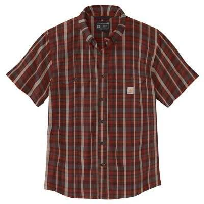 Carhartt Mens Big and Tall Loose Fit Midweight Short Sleeve Plaid Shirt - Image 2