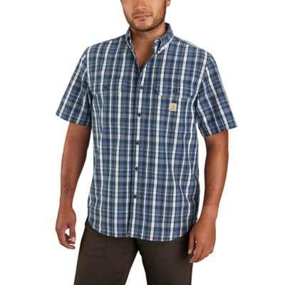Carhartt Mens Big and Tall Loose Fit Midweight Short Sleeve Plaid Shirt - Image 4