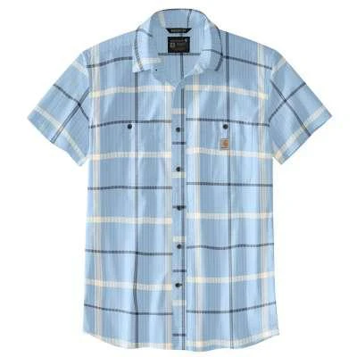 Carhartt Mens Big and Tall Rugged Flex Relaxed Fit Lightweight Short Sleeve Plaid Shirt - Image 3
