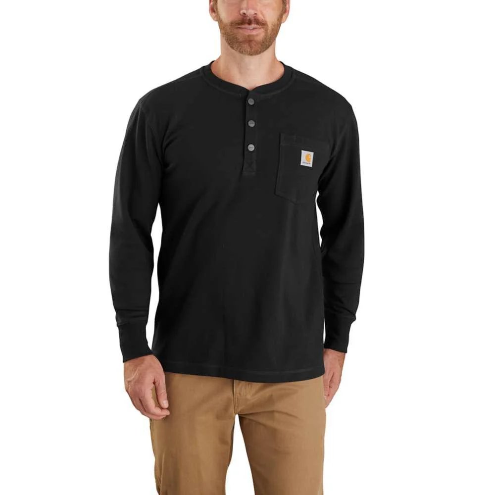 Carhartt Mens Heavyweight Relaxed Fit Thermal Long Sleeve Pocket Henley - Image 2