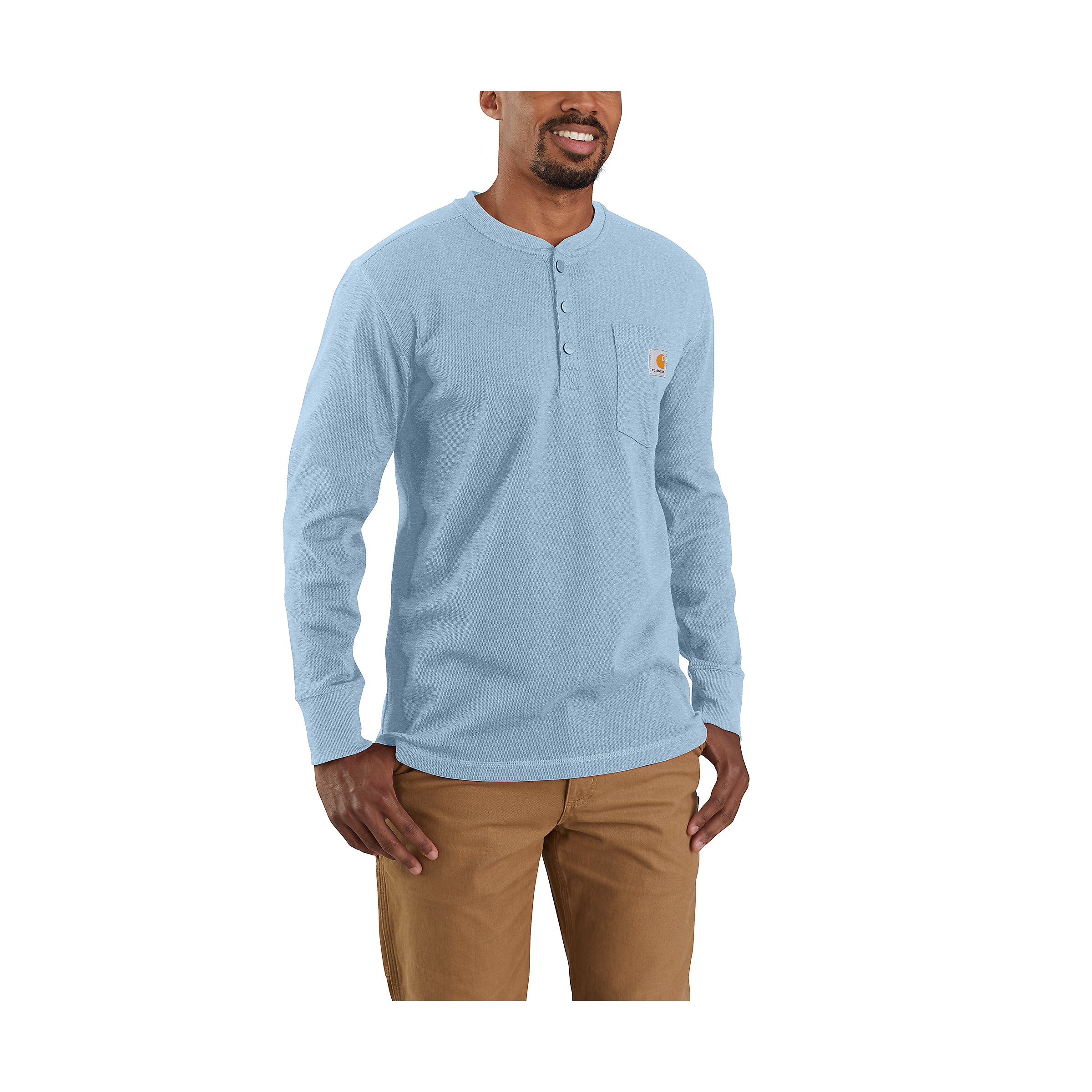Carhartt Mens Heavyweight Relaxed Fit Thermal Long Sleeve Pocket Henley - Image 4