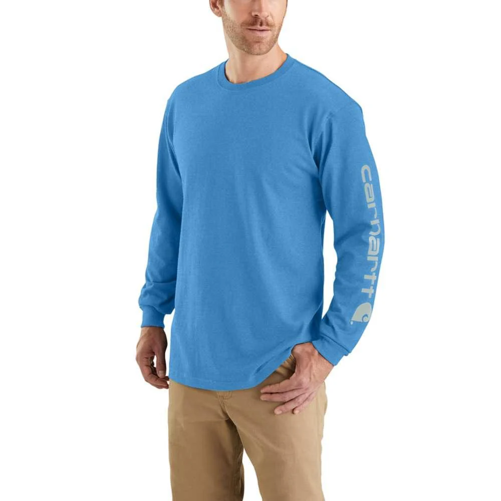 Carhartt Mens Loose Fit Heavyweight Long Sleeve Logo Graphic TShirt - Image 2