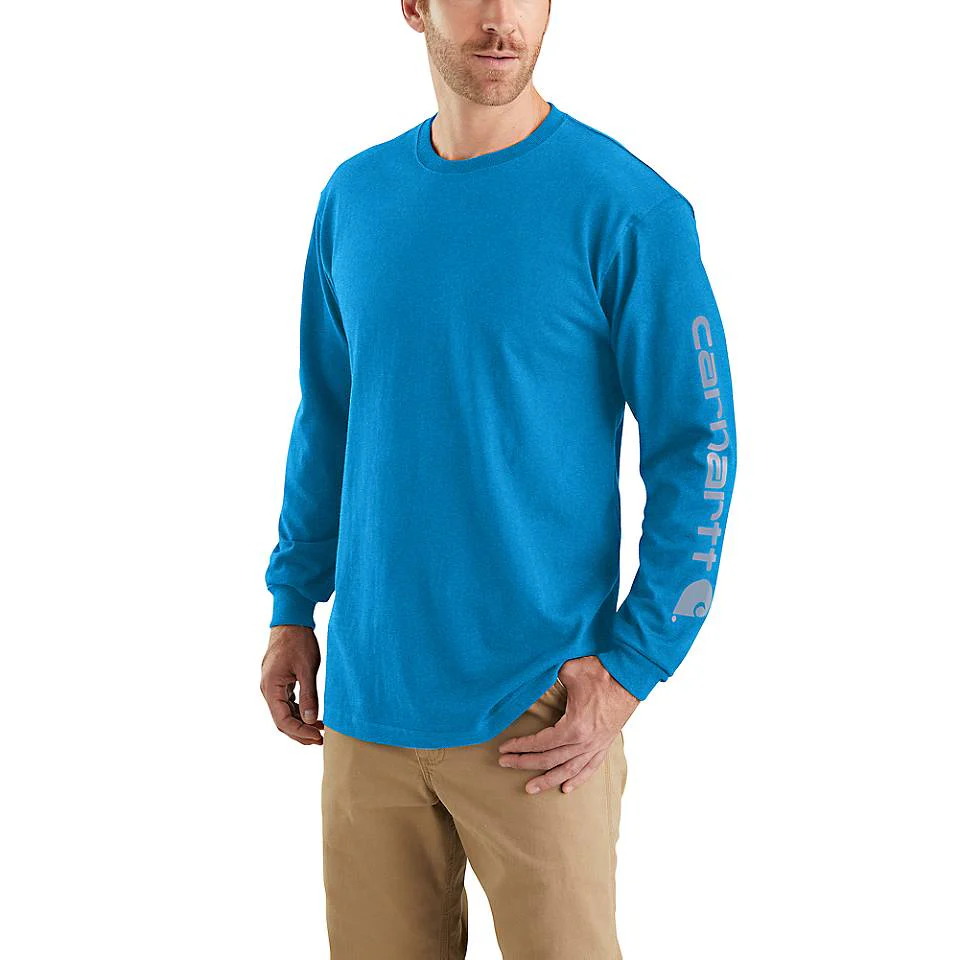Carhartt Mens Loose Fit Heavyweight Long Sleeve Logo Graphic TShirt - Image 7