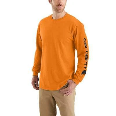 Carhartt Mens Loose Fit Heavyweight Long Sleeve Logo Sleeve Graphic T - Image 2