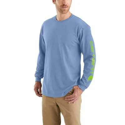 Carhartt Mens Loose Fit Heavyweight Long Sleeve Logo Sleeve Graphic T - Image 3
