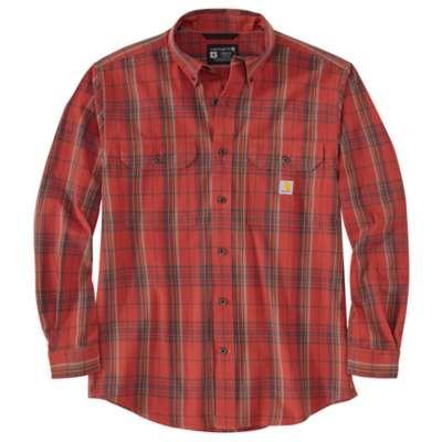 Carhartt Mens Loose Fit Midweight Chambray Long Sleeve Plaid Shirt Big and Tall Sizes - Image 2