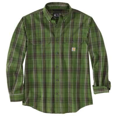 Carhartt Mens Loose Fit Midweight Chambray Long Sleeve Plaid Shirt Big and Tall Sizes - Image 3