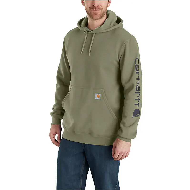 Men's Midweight Hooded Logo Sweatshirt | Dusty Olive