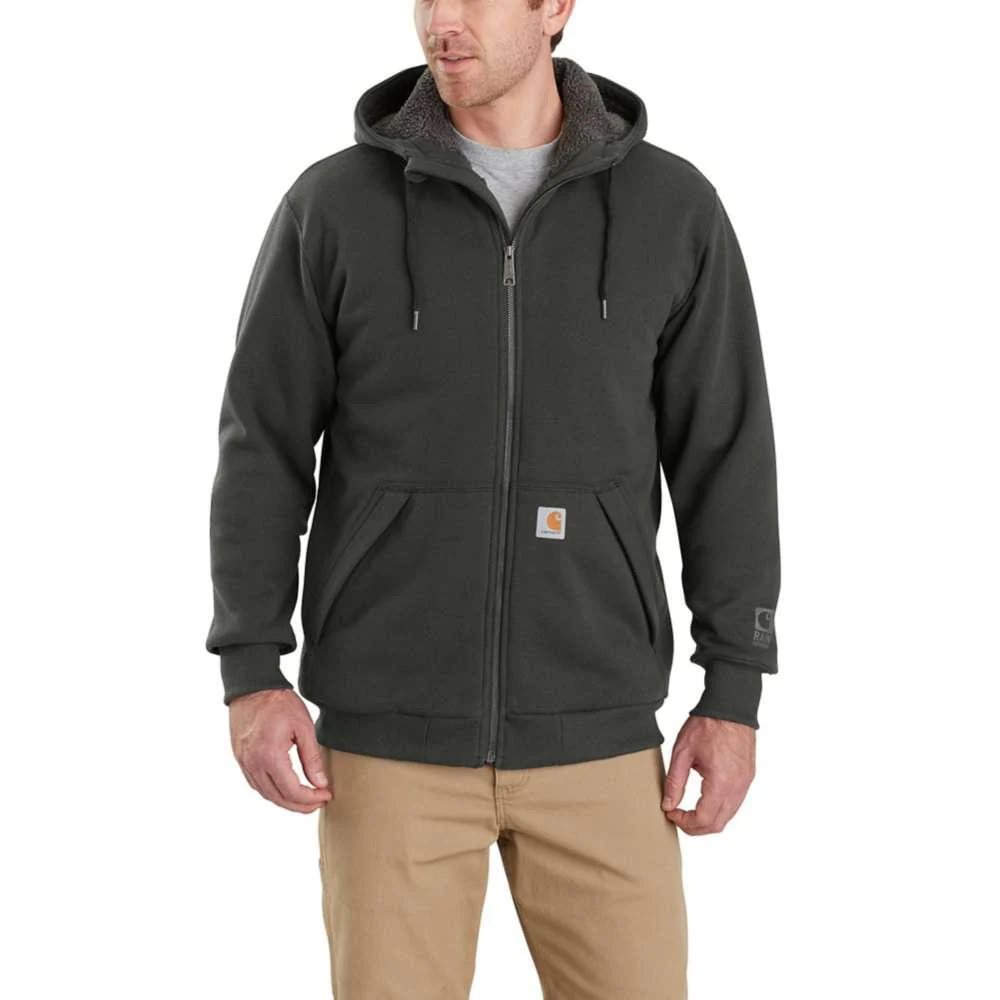 Carhartt Men's Rain Defender Rockland Sherpa-Lined Full Zip Hoodie - Image 4