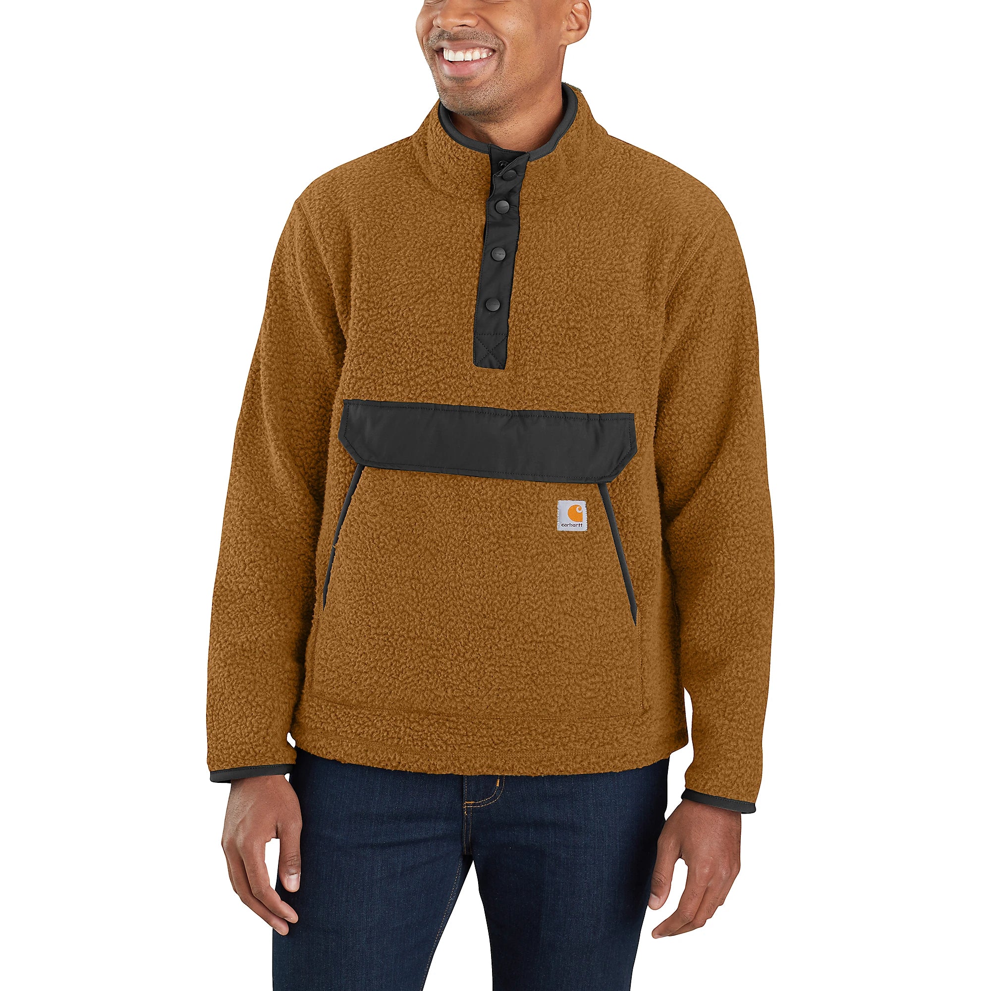 Carhartt Mens Relaxed Fit Fleece Snap Front Pullover - Image 4