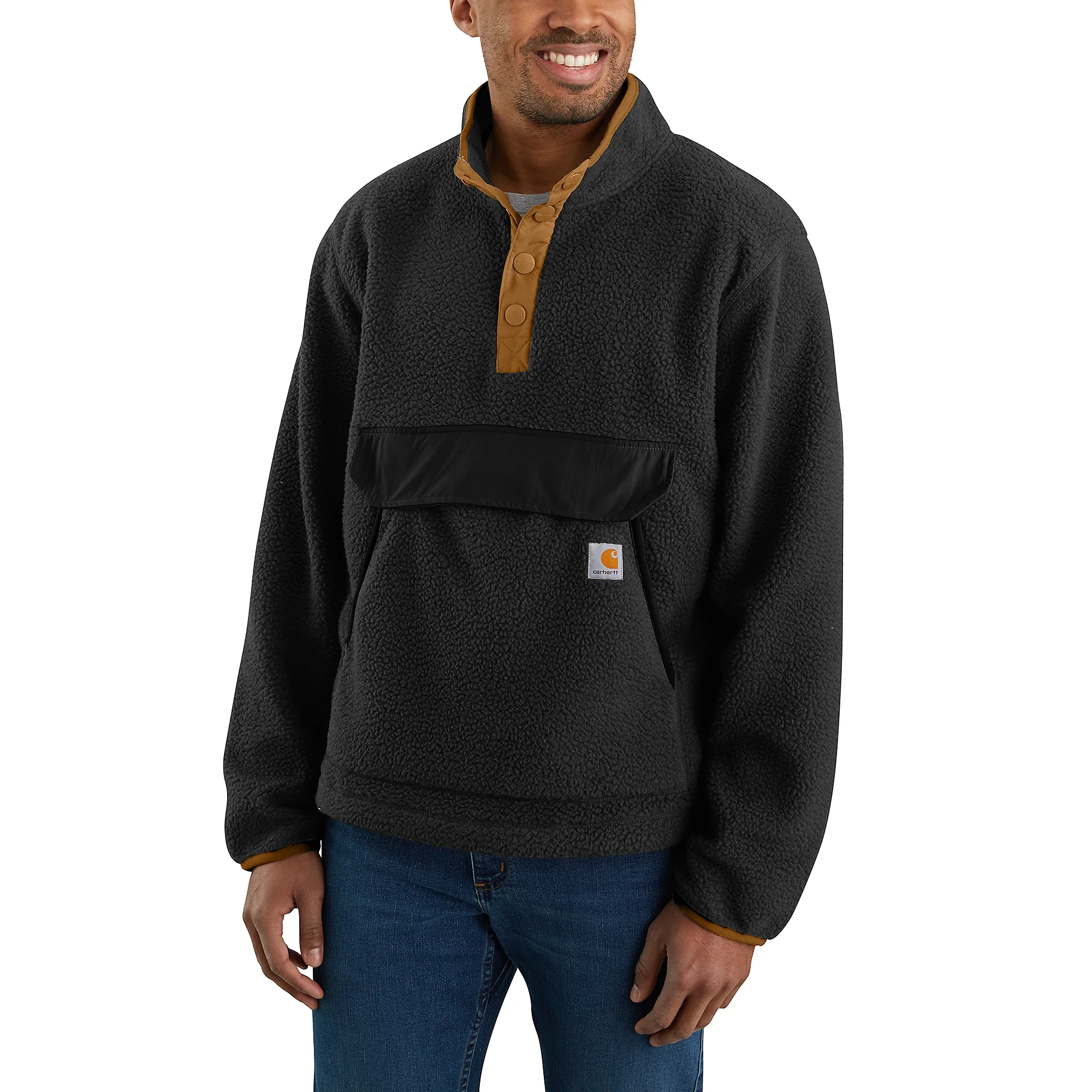 Carhartt Mens Relaxed Fit Fleece Snap Front Pullover - Image 5
