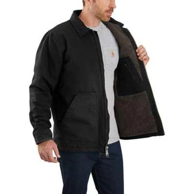 Carhartt Mens SherpaLined Washed Duck Field Jacket Relaxed Fit 2 Warmer Rating - Image 2