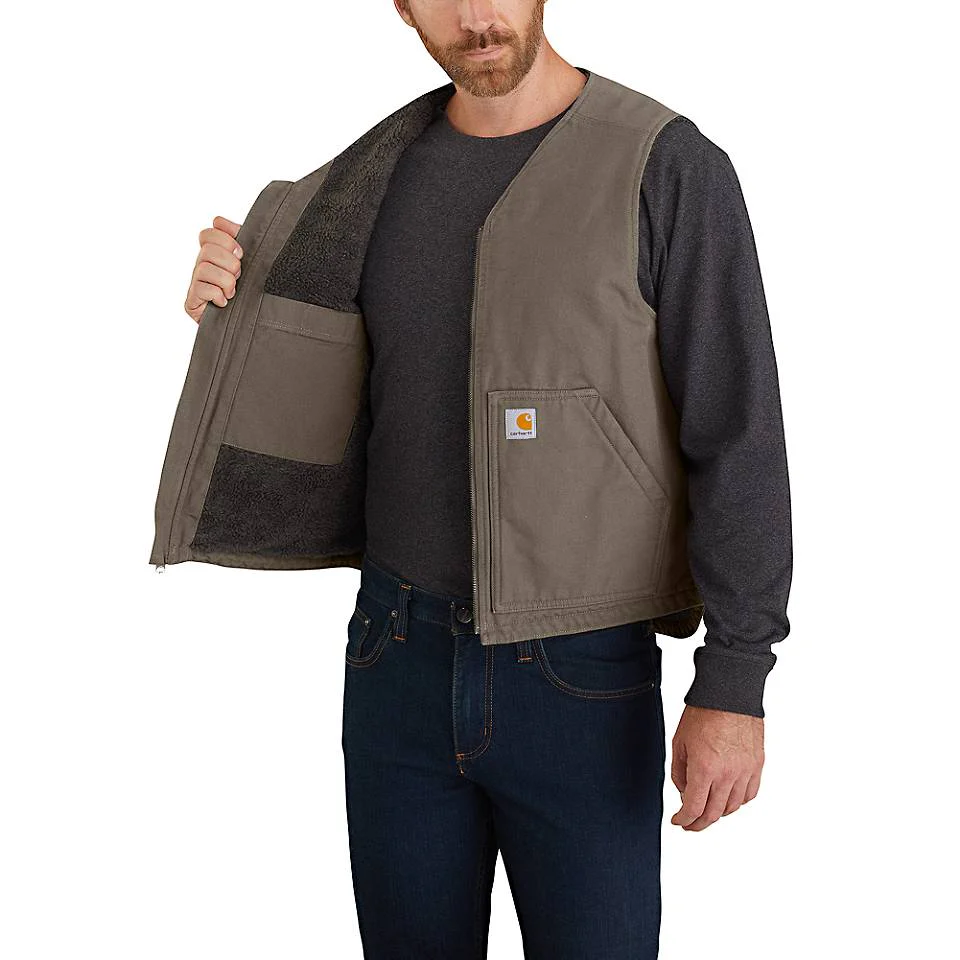 Carhartt Men's Washed Duck Sherpa Lined Vest - Image 3