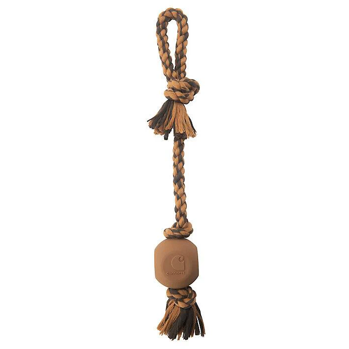 Carhartt Rubber Ball Dog Rope Pull | Brown