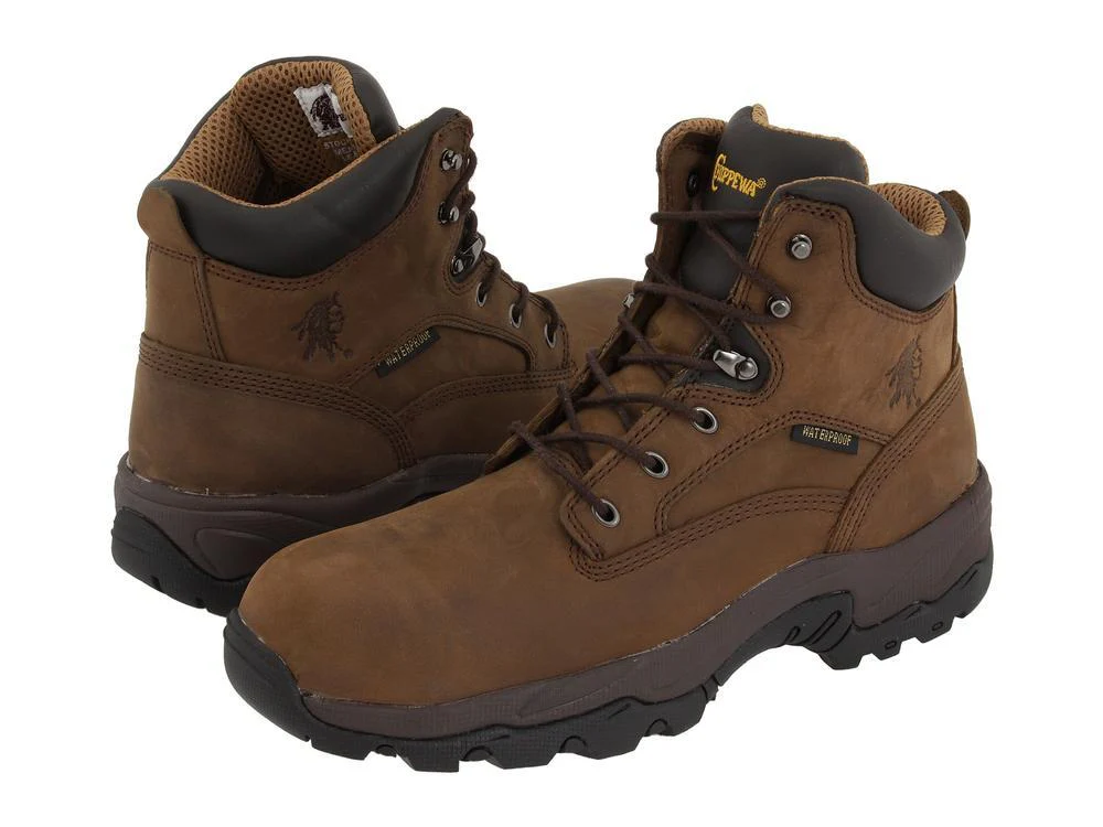 Men's 6" Comp Toe Lace Up Waterproof | Brown - Image 2