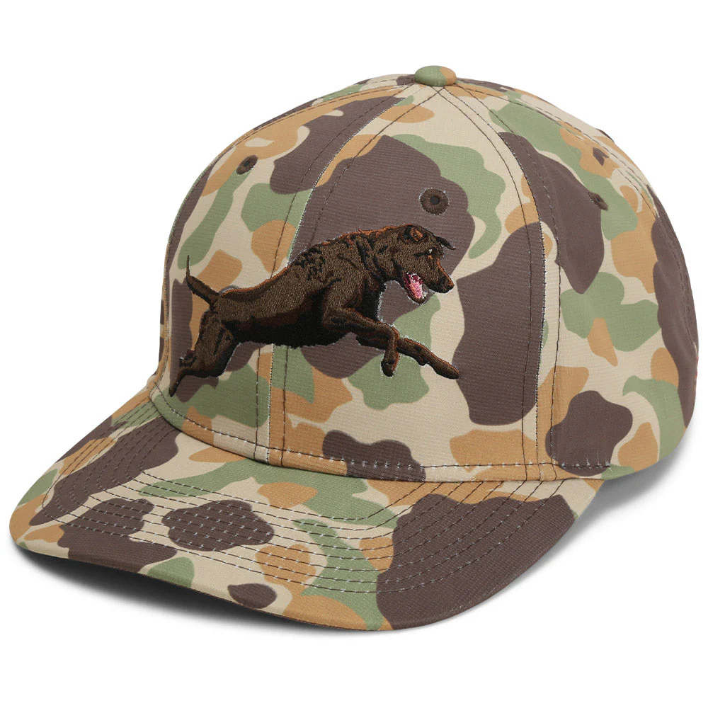 Chocolate Lab 6-Panel Riverside Vintage Camo Cap - Image 2