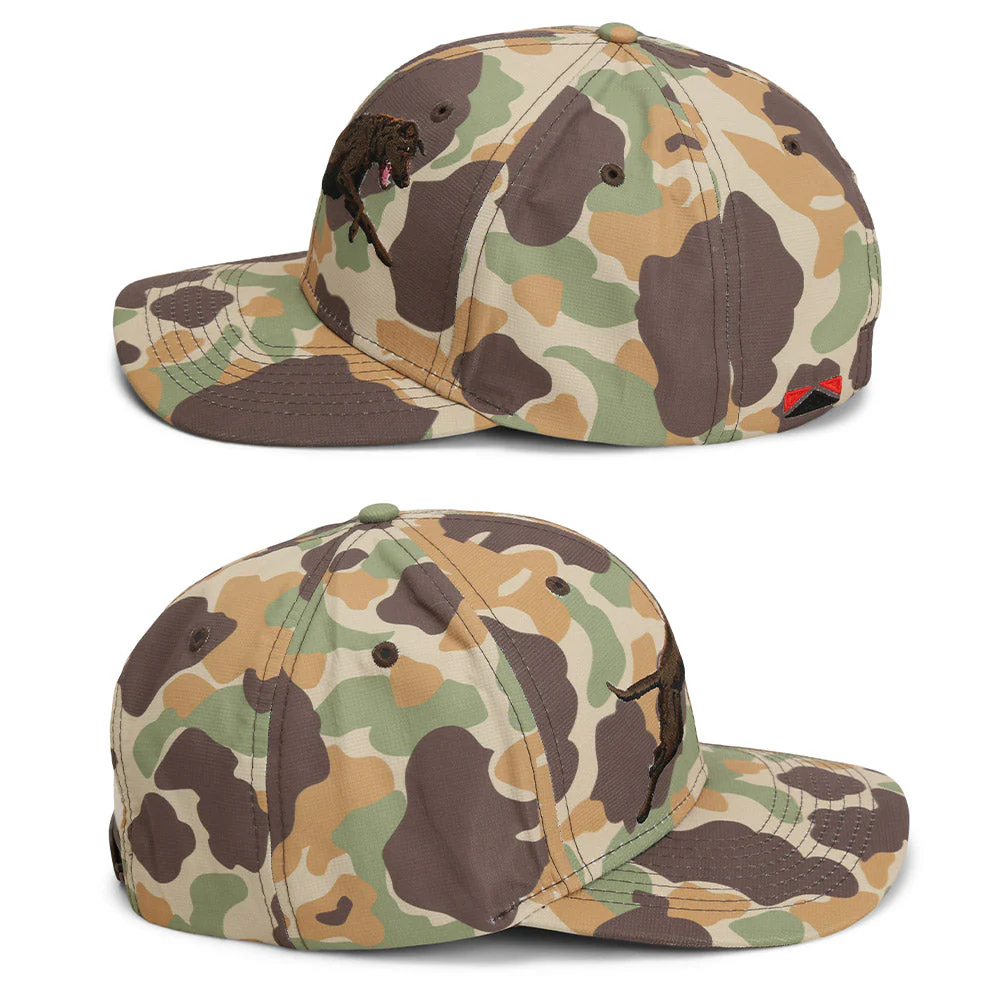 Chocolate Lab 6-Panel Riverside Vintage Camo Cap - Image 3