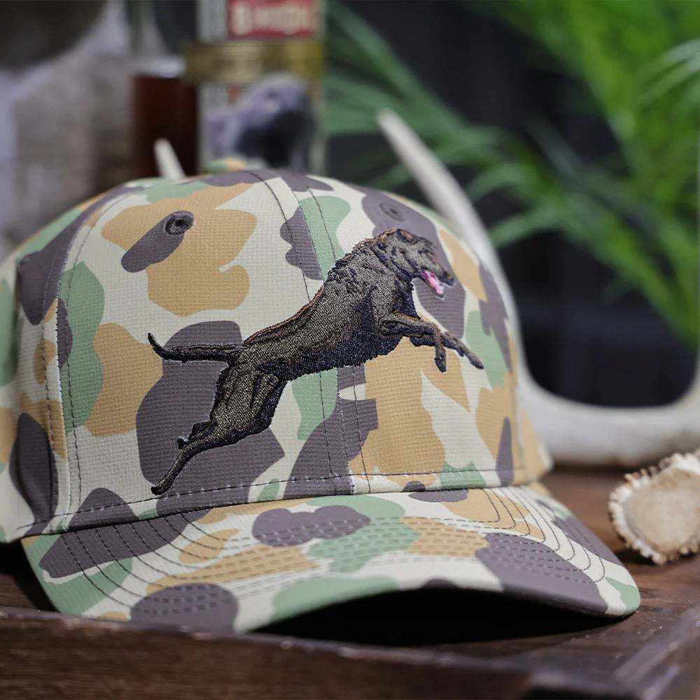 Chocolate Lab 6-Panel Riverside Vintage Camo Cap - Image 6