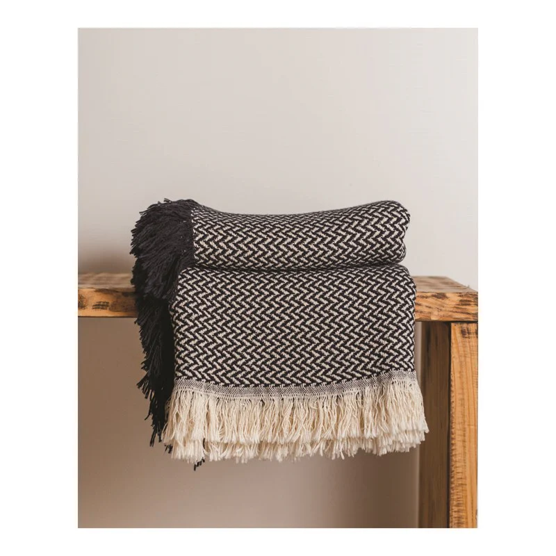 Dashing Texture Throw Blanket | Black - Image 2
