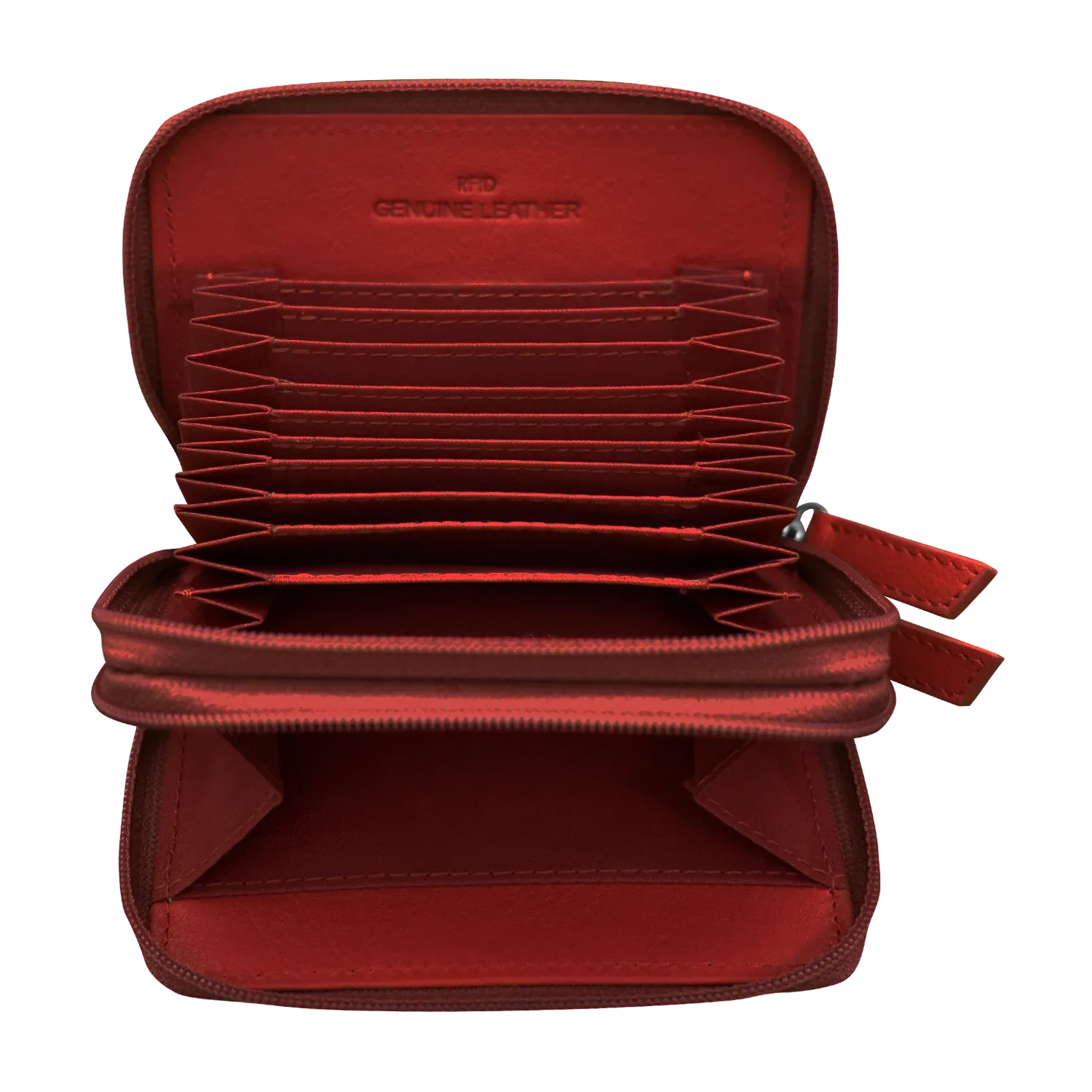 Double Zip Accordion Credit Card Holder with RFID Blocking - Image 4