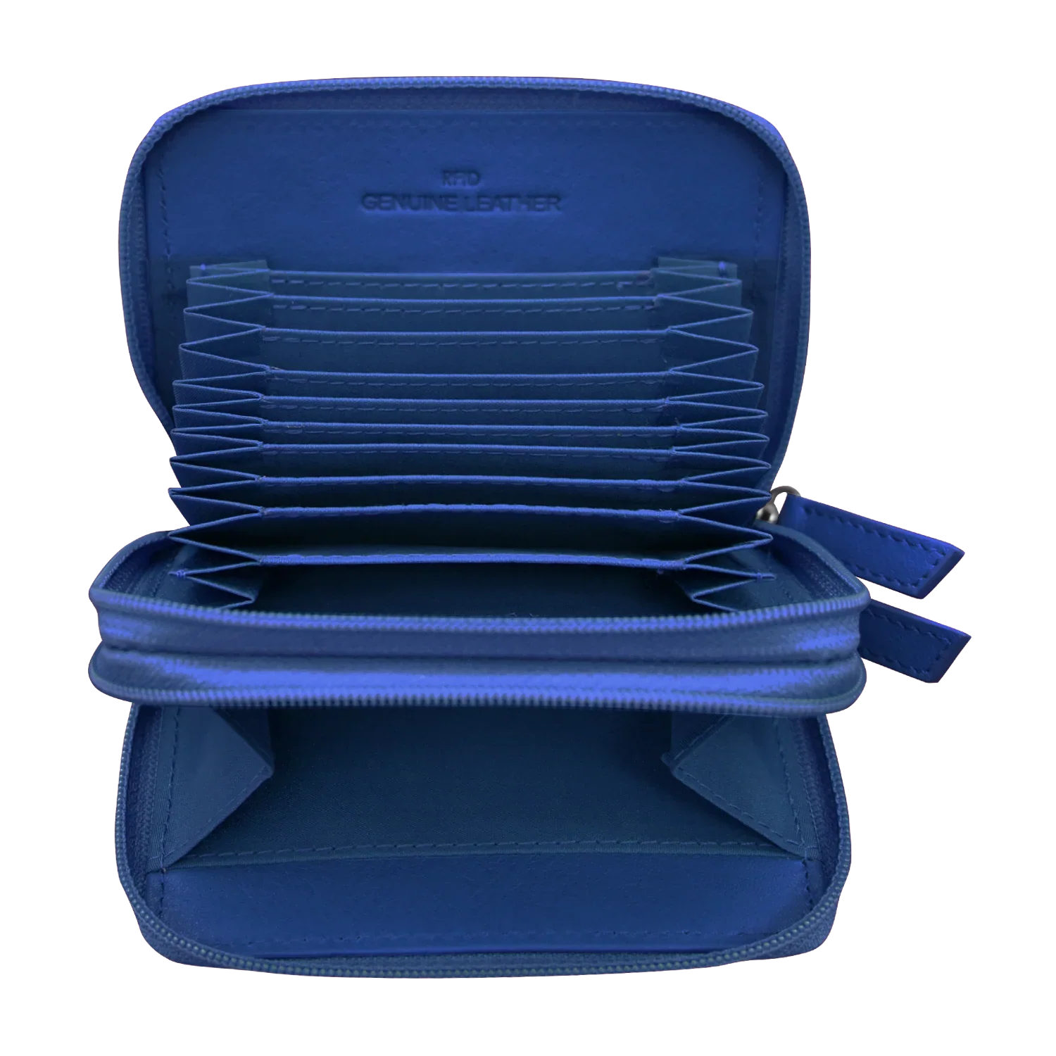 Double Zip Accordion Credit Card Holder with RFID Blocking - Image 8