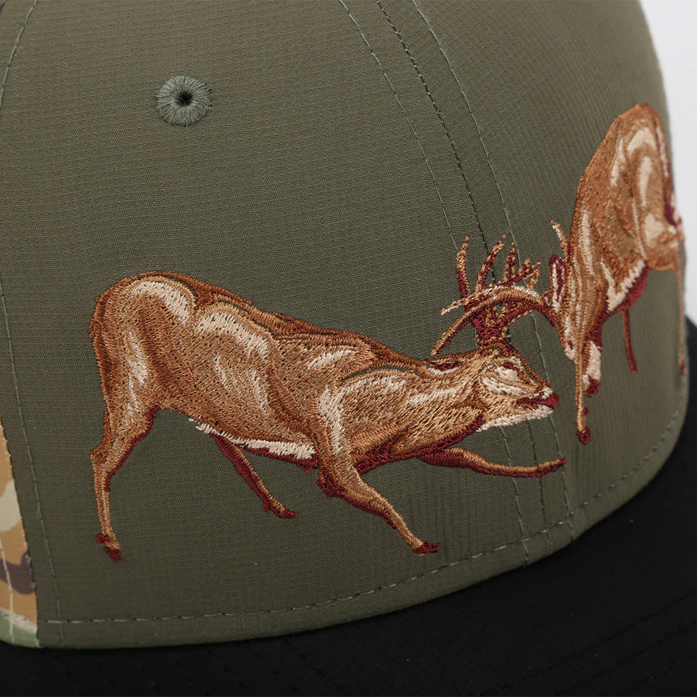 Fighting Deer Rut Cap 6-Panel Riverside Wax Cloth Visor - Image 4