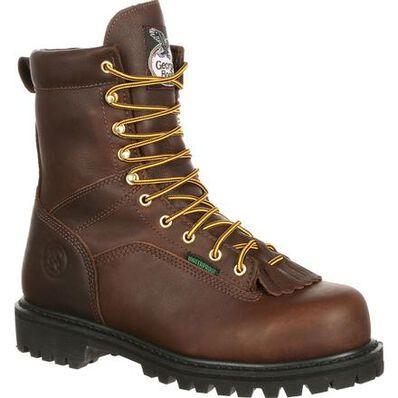 Men's 8" Lace to Toe Waterproof Logger Work Boots | Brown