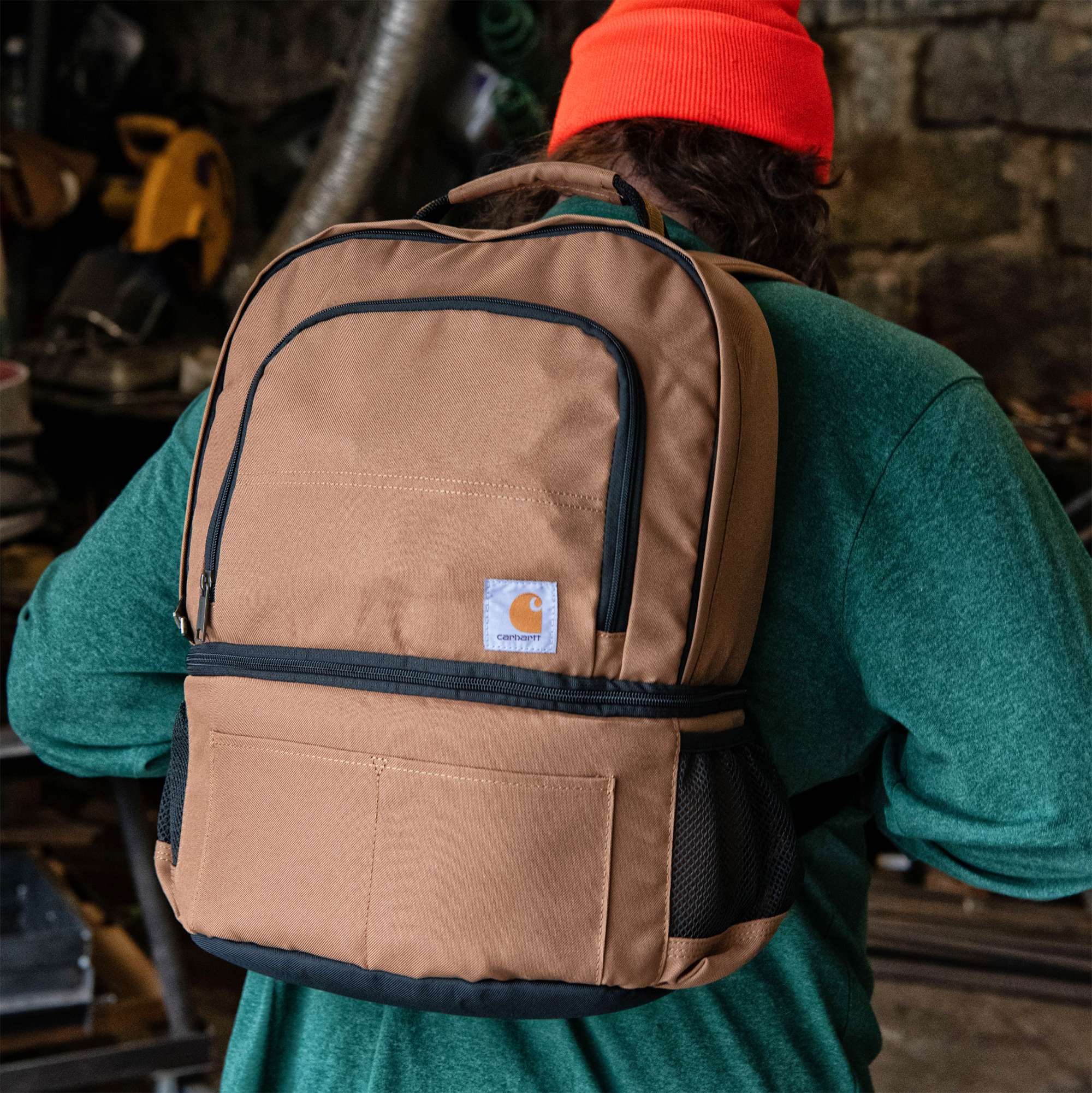 Insulated 24 Can Two Compartment Cooler Backpack | Black - Image 6