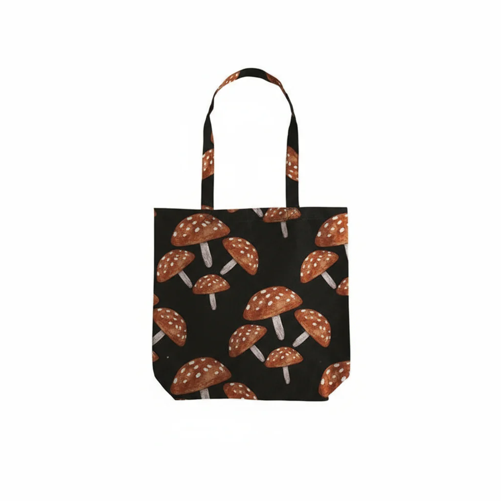 Into The Garden Cotton Tote Bag | Red Mushrooms