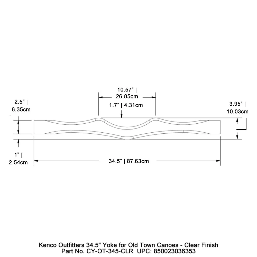 Kenco Outfitters 34.5" Yoke for Old Town Canoes - Clear Finish - Image 3