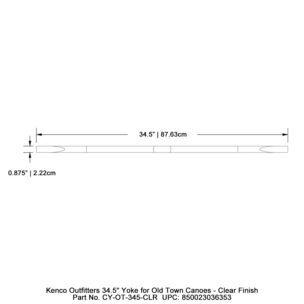 Kenco Outfitters 34.5" Yoke for Old Town Canoes - Clear Finish - Image 4