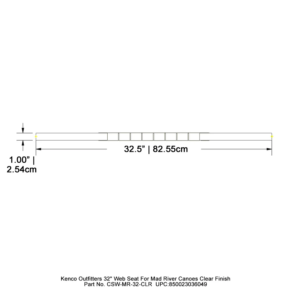 Kenco Outfitters 34" Web Seat for Mad River Canoes - Clear Finish - Image 5
