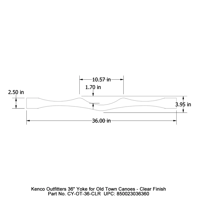 Kenco Outfitters 36" Yoke for Old Town Canoes - Clear Finish - Image 2