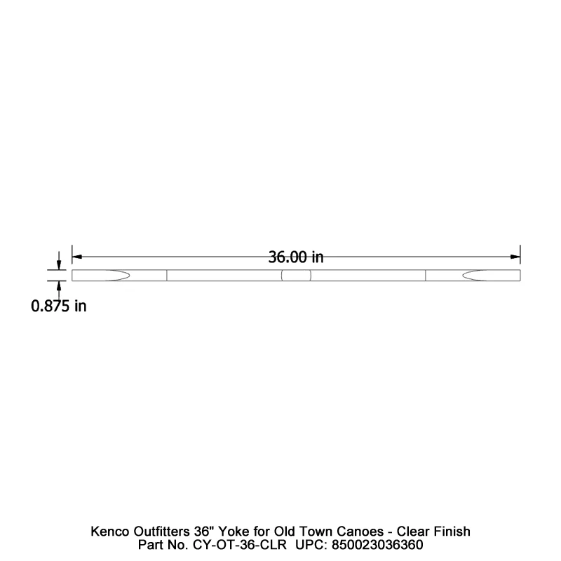 Kenco Outfitters 36" Yoke for Old Town Canoes - Clear Finish - Image 3