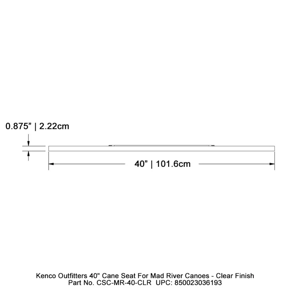 Kenco Outfitters 40" Cane Seat for Mad River Canoes - Clear Finish - Image 5
