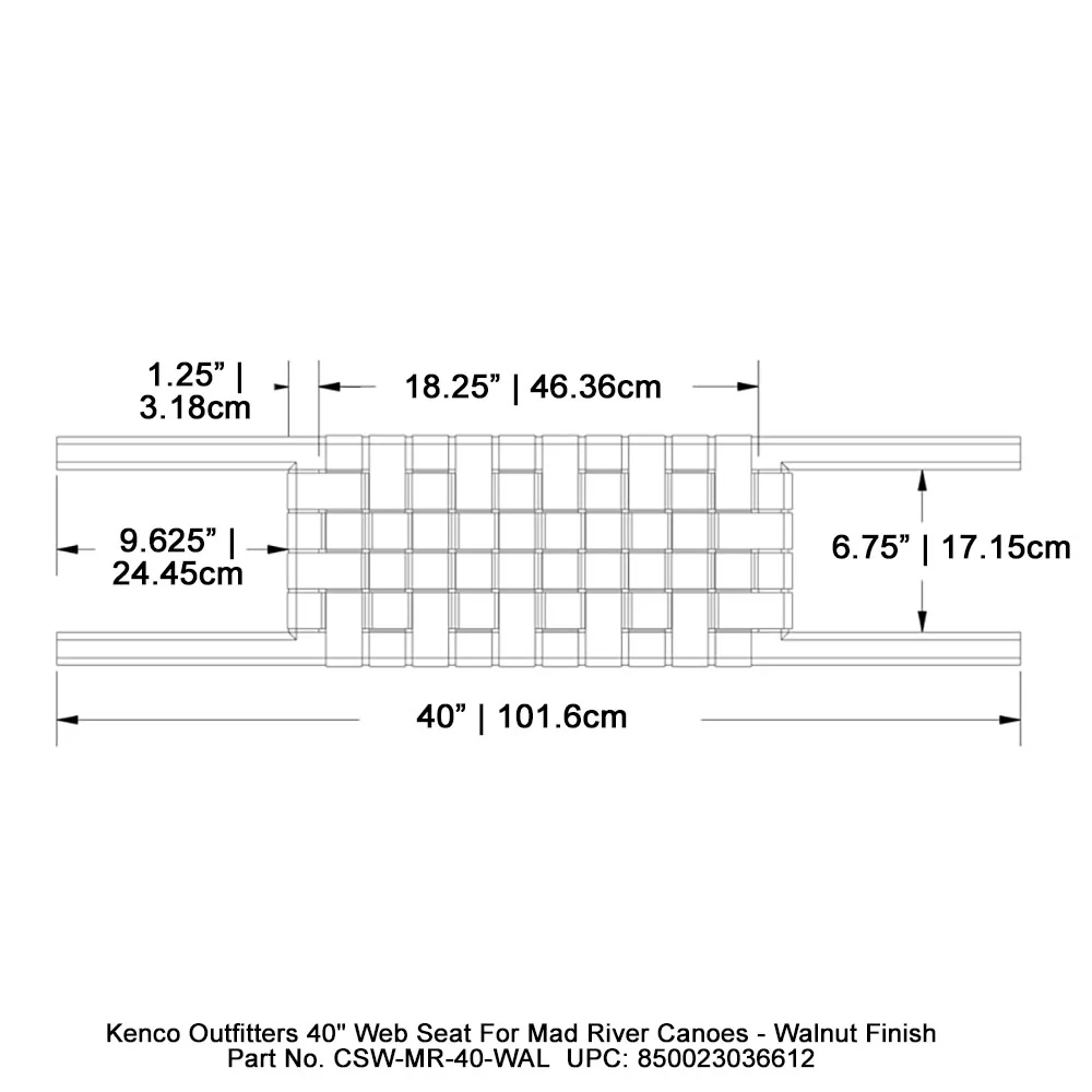Kenco Outfitters 40" Web Seat for Mad River Canoes - Walnut Finish - Image 4