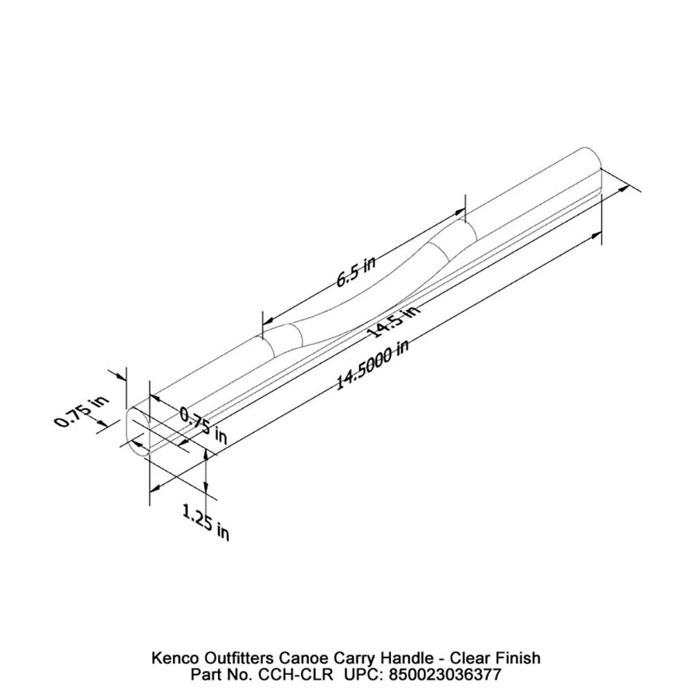 Kenco Outfitters Canoe Carry Handle - Clear Finish - Image 3