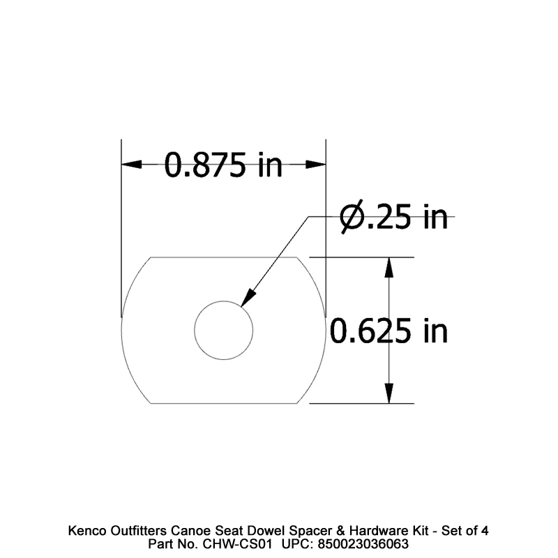 Kenco Outfitters Canoe Seat Hardware Spacers Set of 4 - Image 3